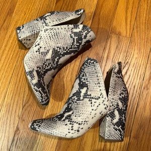 Steve Madden snake print bootie
